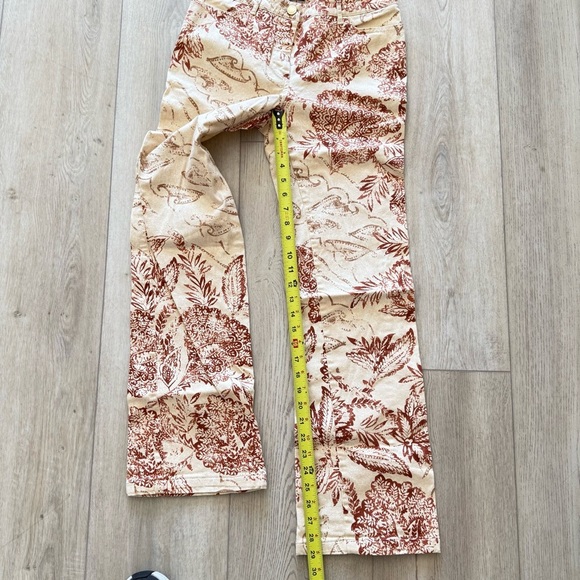 Adrienne Vittadini Cotton‎ Stretch Flare Floral Pants Women’s 6 Tan Rust EUC - Picture 8 of 11